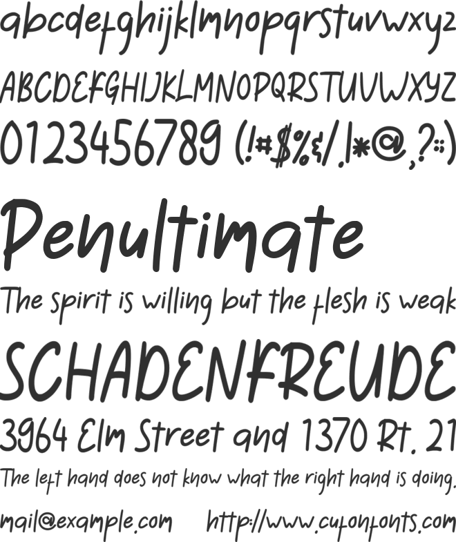 Abnormal Grow font preview