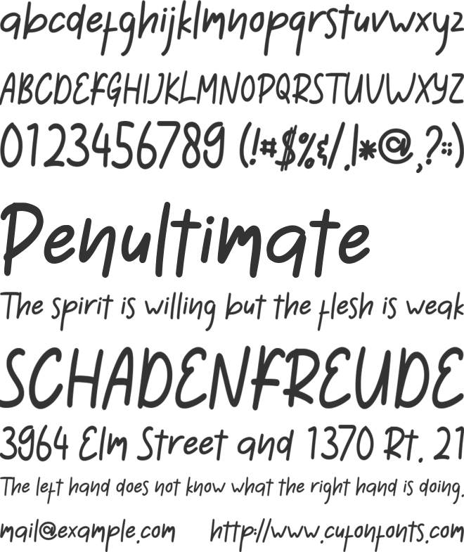Abnormal Grow font preview