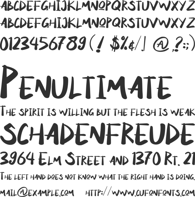 ALMOND WONING font preview