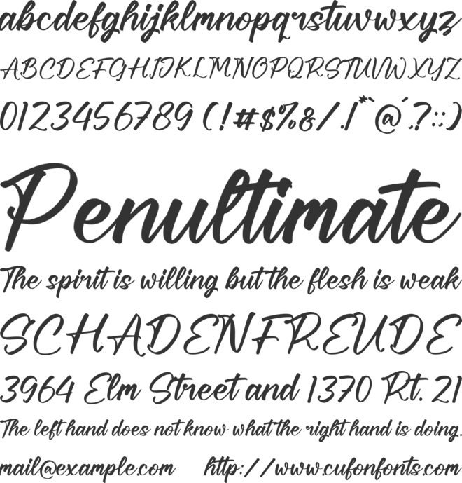 Bricyte Howela font preview