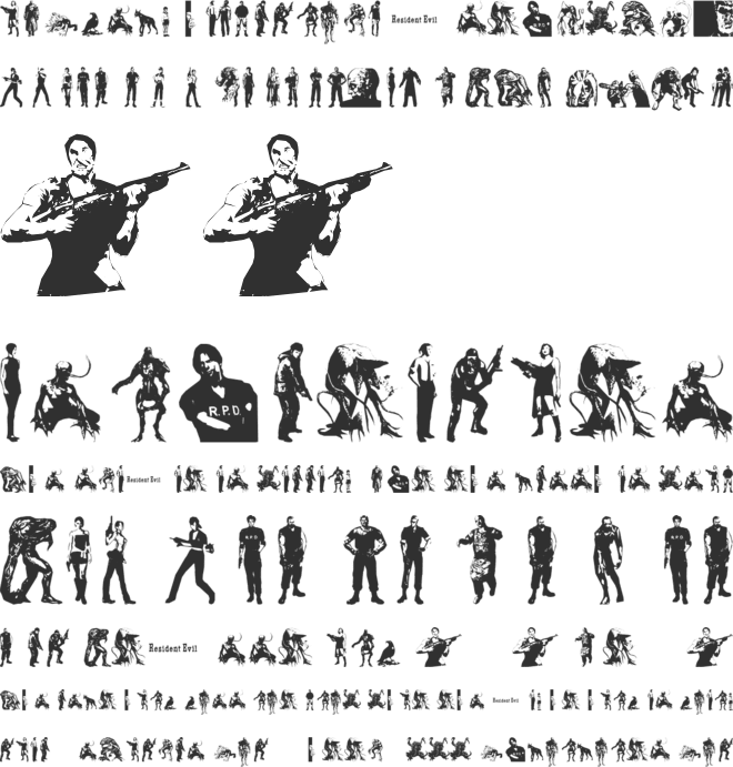 Resident Evil Characters font preview