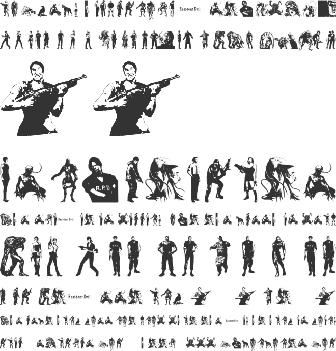 Resident Evil Characters font preview