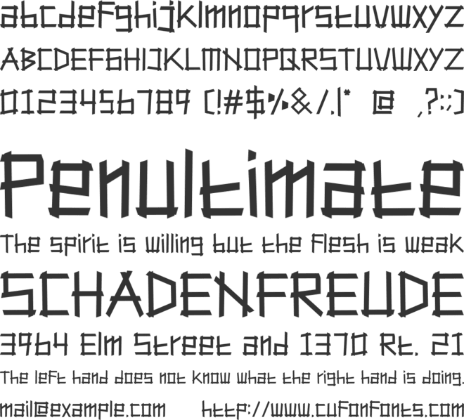 Terexmal Sunday font preview