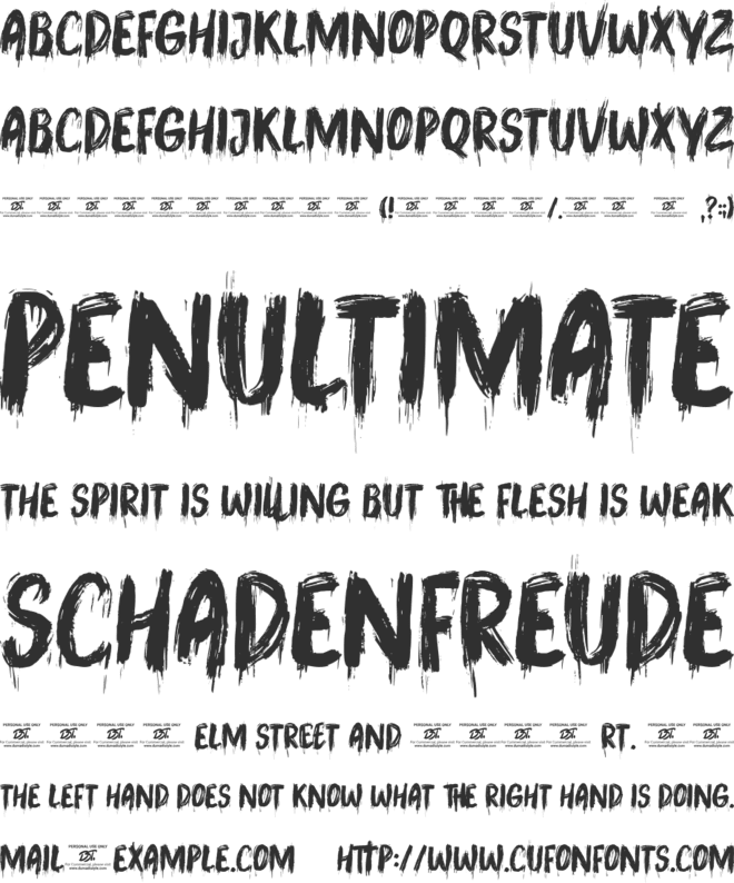 Buggy Trick font preview