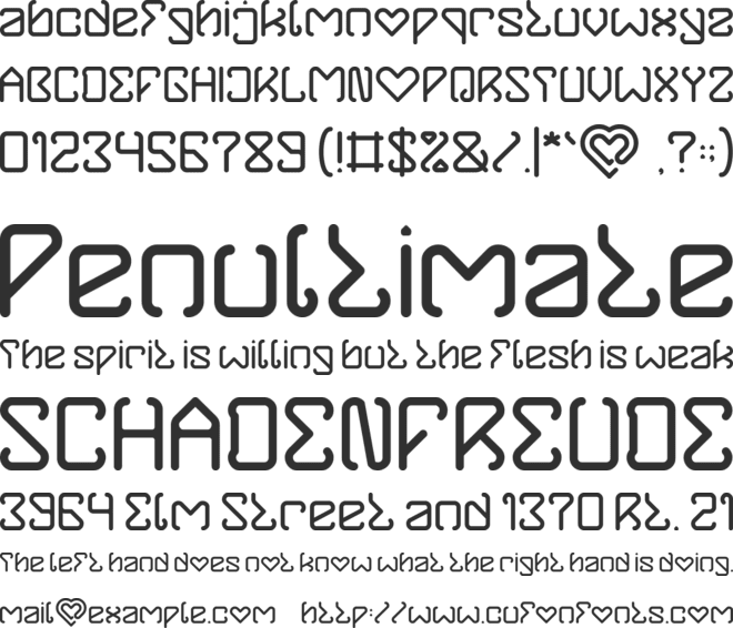 ORDINARY LOVE font preview