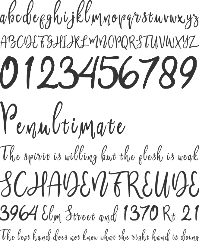 Bridesmaids font preview