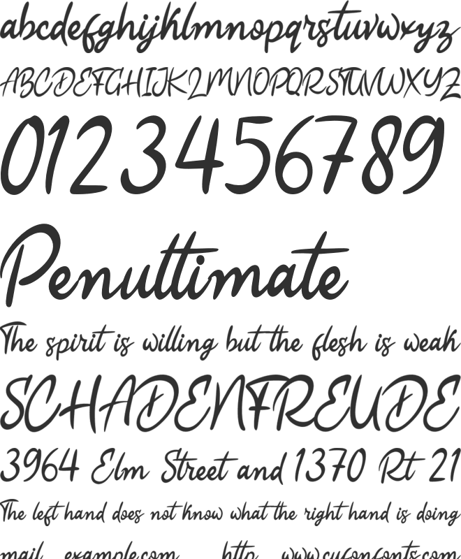 Reliance font preview