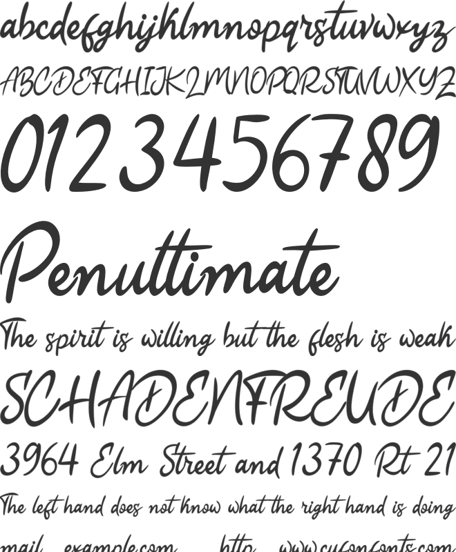 Reliance font preview