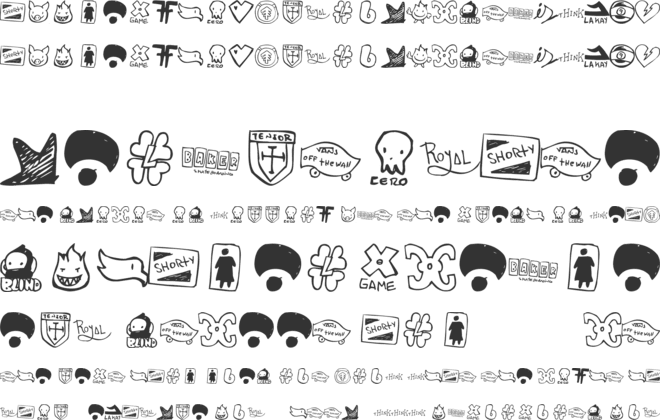 Parody Logoskate font preview