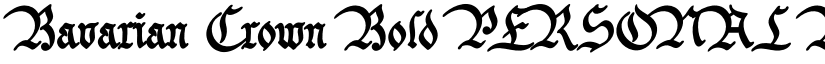 Bavarian Crown Bold PERSONAL Bold font