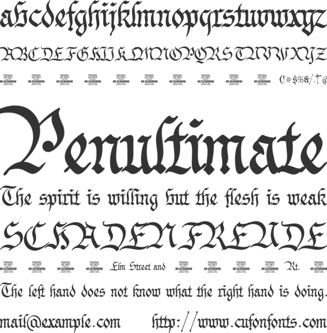 Bavarian Crown  PERSONAL font preview