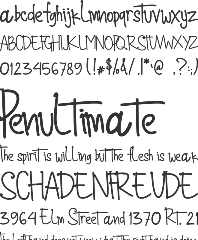 Strawberry Pink font preview