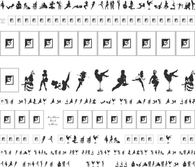 Darrians Sexy Silhouettes font preview