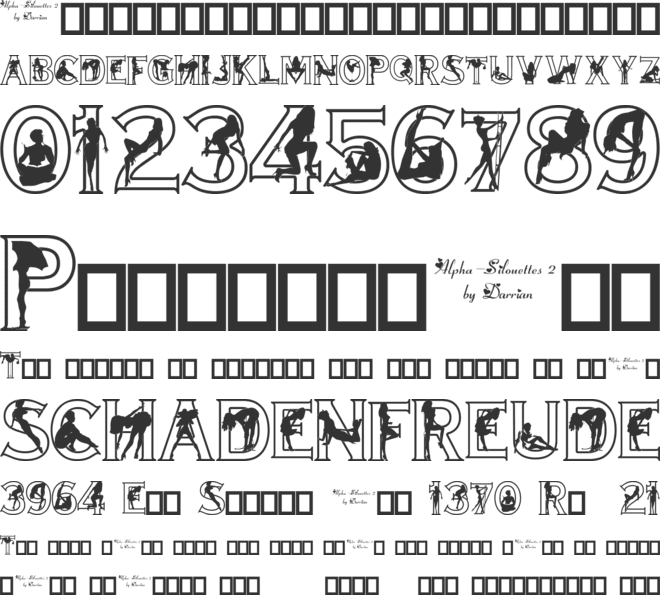 Alpha Silouettes font preview