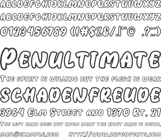 Strezy Break Outline font preview