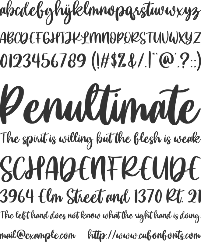 Doemhand font preview