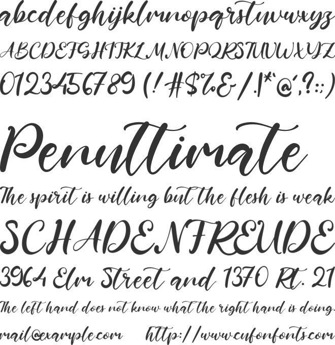 Anthony Bennett font preview