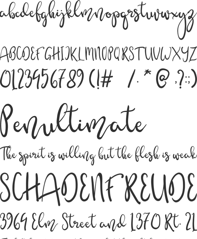 Ammhenthi font preview
