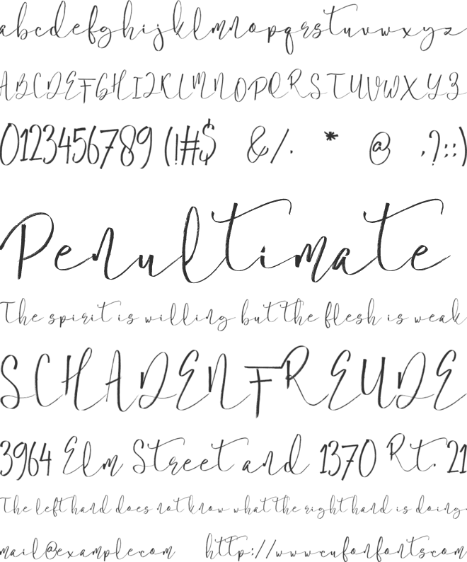 Amatira font preview