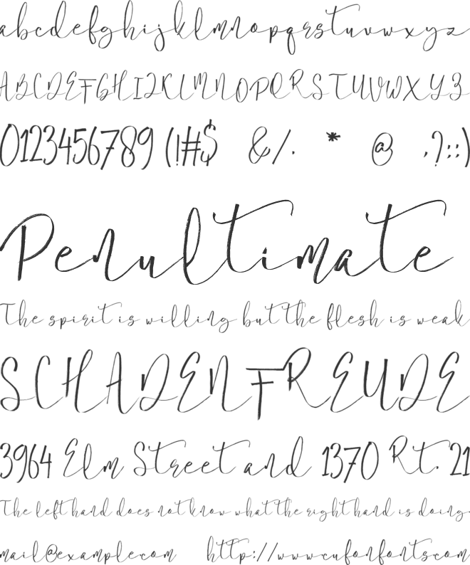 Amatira font preview