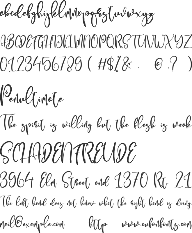 Alcott Galliana font preview