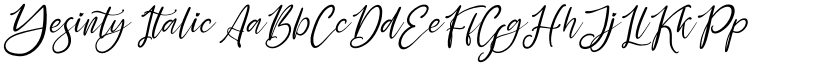 Yesinty Italic font