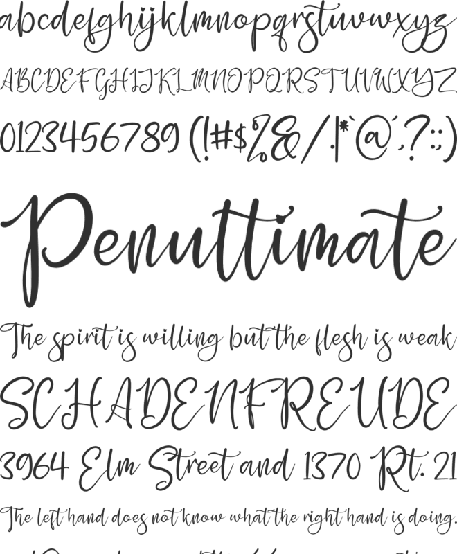 Yesinty font preview
