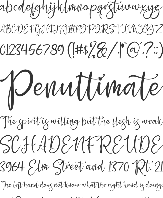 Yesinty font preview