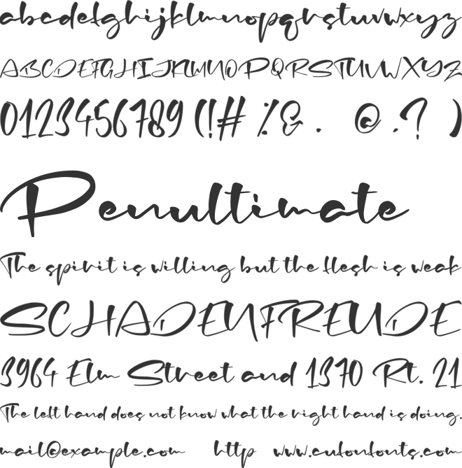Amanthy Lefera font preview
