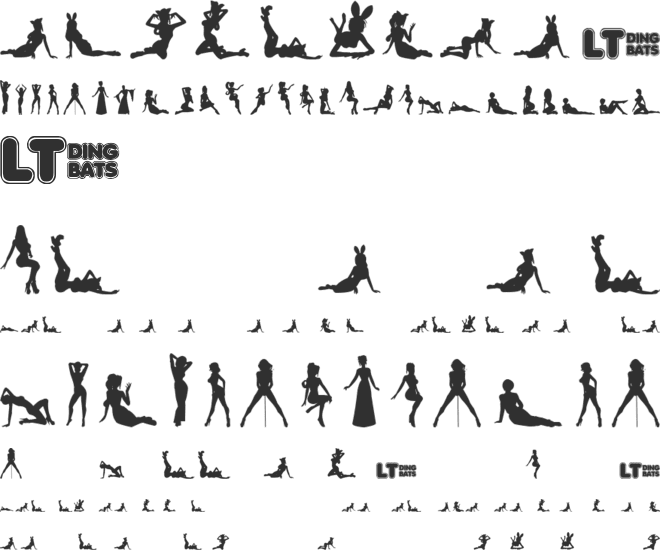 Silhouettes from Poser LT font preview