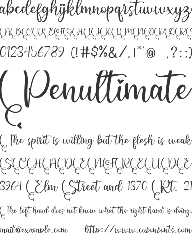 Romantic Fantasy font preview
