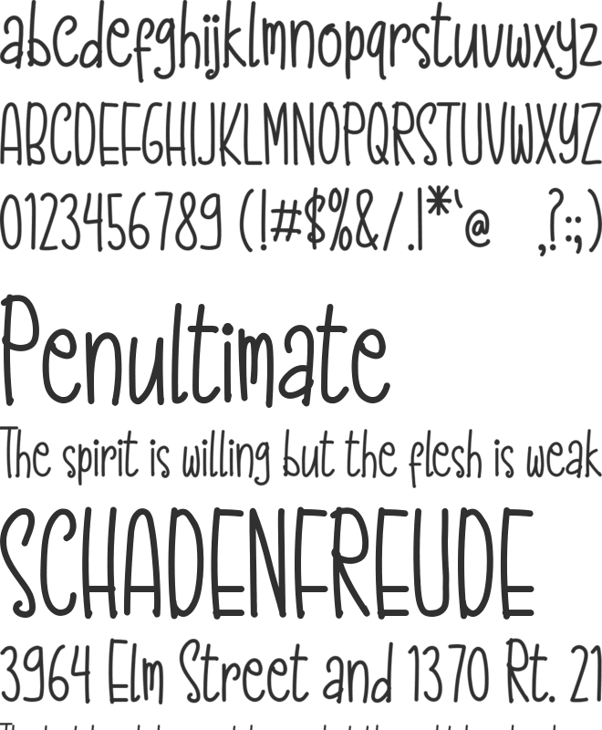Sparkeling font preview
