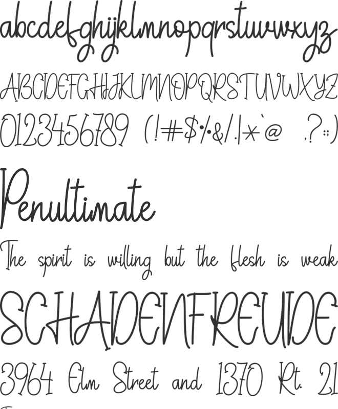 Gilliana Diary - Personal Use font preview