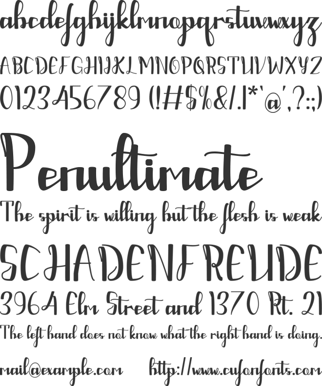 Fly Away font preview