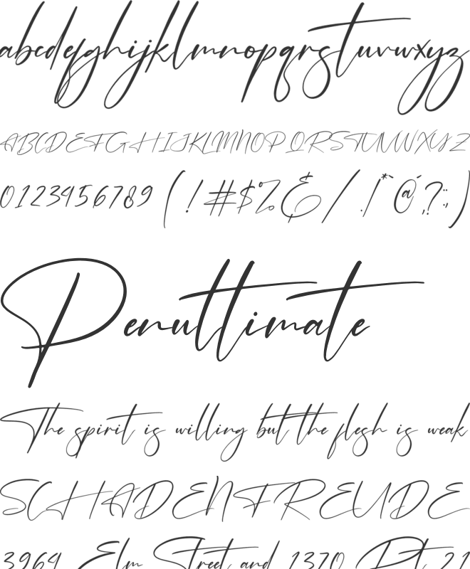 Freyatina Pelgona font preview