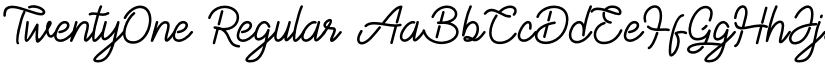 TwentyOne Regular font