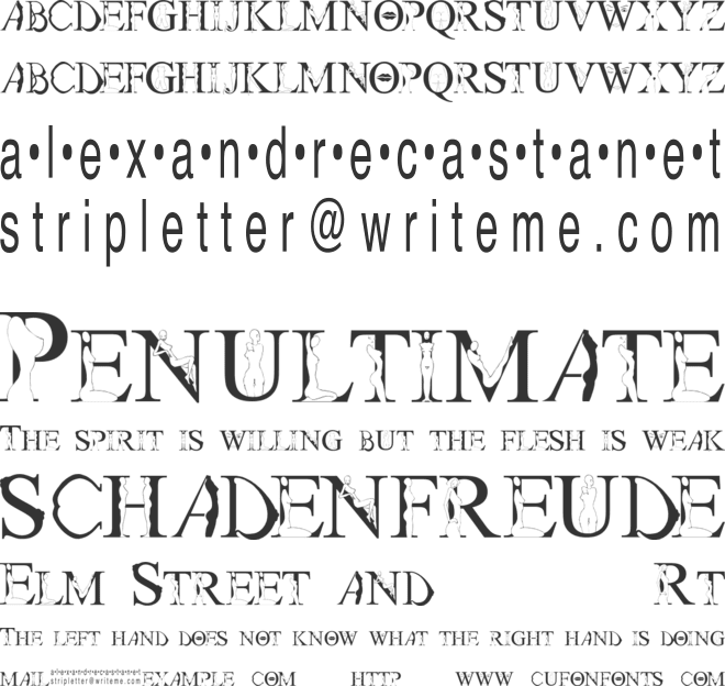 Strip Letter 1 font preview