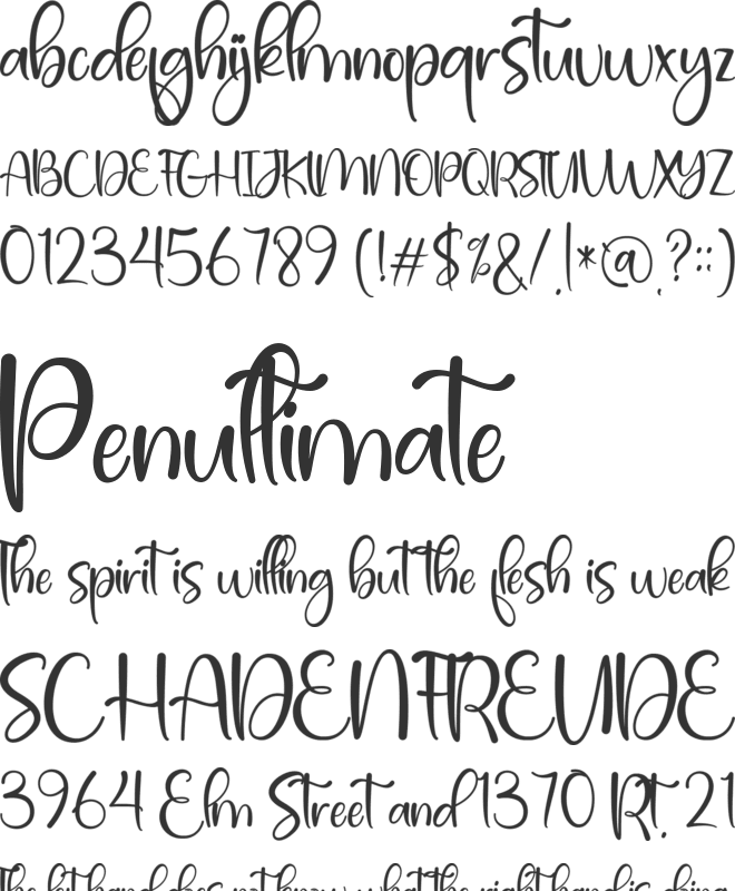 Sweet honey font preview