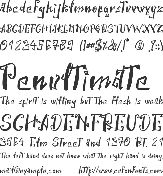 Spooky Creeky font preview