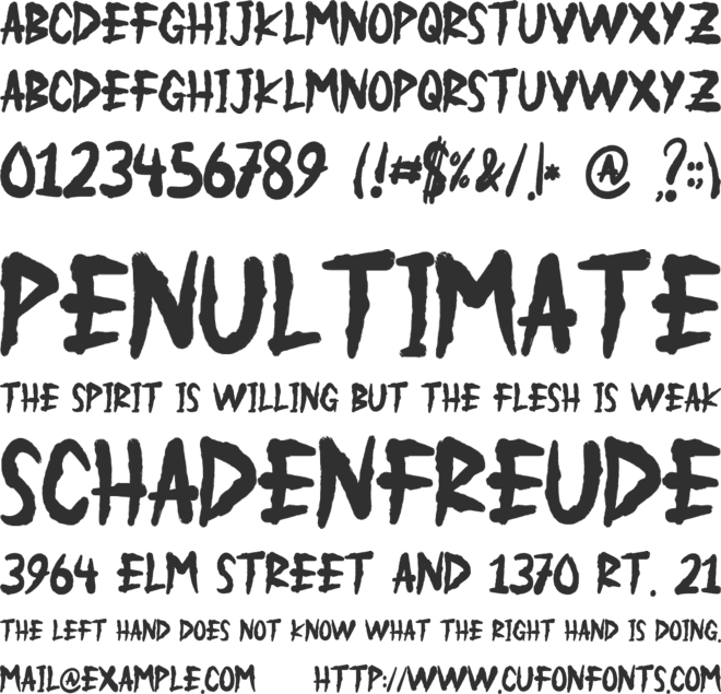 LOSMENT HUNTER font preview
