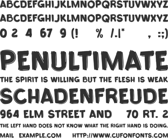 Terrible Brush font preview
