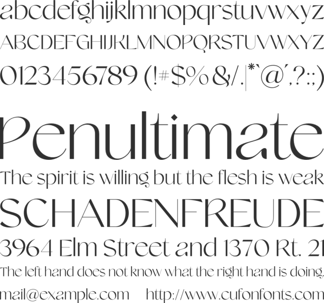 Rayleigh Glamour font preview