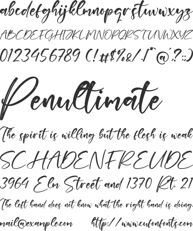 Zenittash font preview