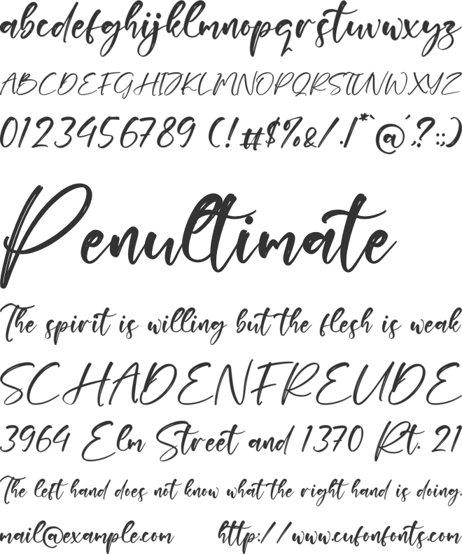 Zenittash font preview