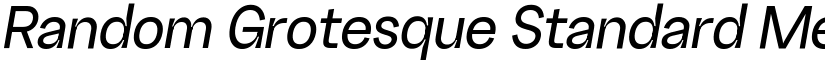Random Grotesque Standard Medium StandardMediumItalic font