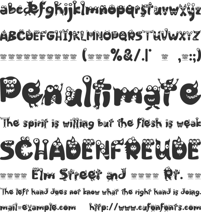 Friendly Monster font preview