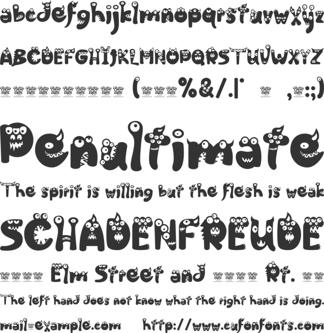 Friendly Monster font preview