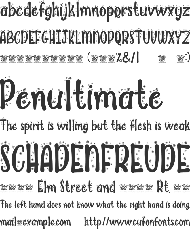 Cute Snow font preview
