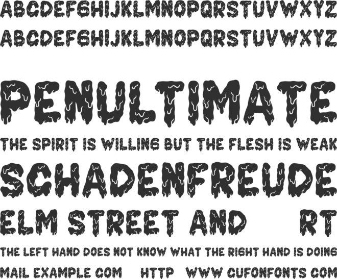Cake Zombie font preview