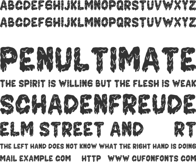 Cake Zombie font preview